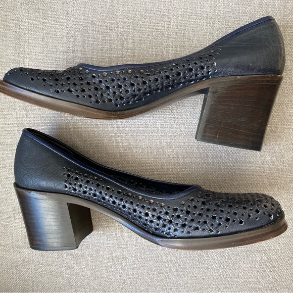 Vintage 70’s Navy Leather Famolare Italian Shoes - Picture 6 of 6